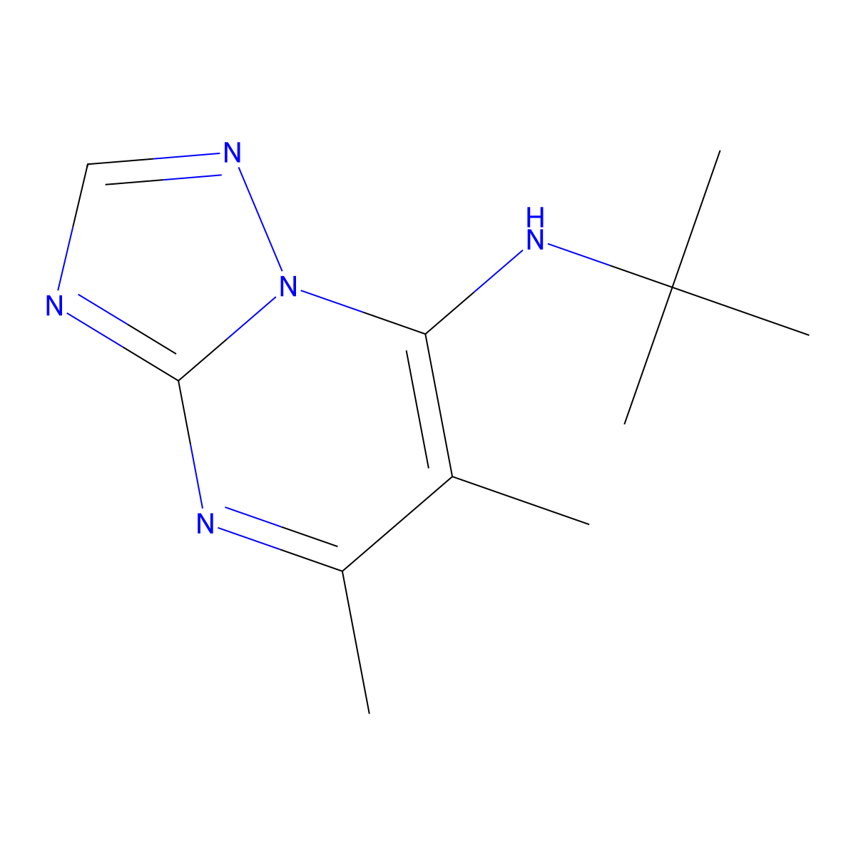 N-tert-butyl-5,6-dimethyl-[1,2,4]triazolo[1,5-a]pyrimidin-7-amine molecular structure, CAS 2320854-54-2