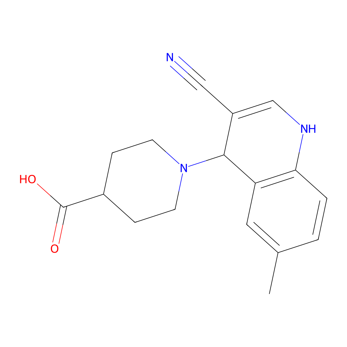 1-(3-Cyano-6-methyl-1,4-dihydroquinolin-4-yl)piperidine-4-carboxylic acid molecular structure, CAS 2320854-63-3