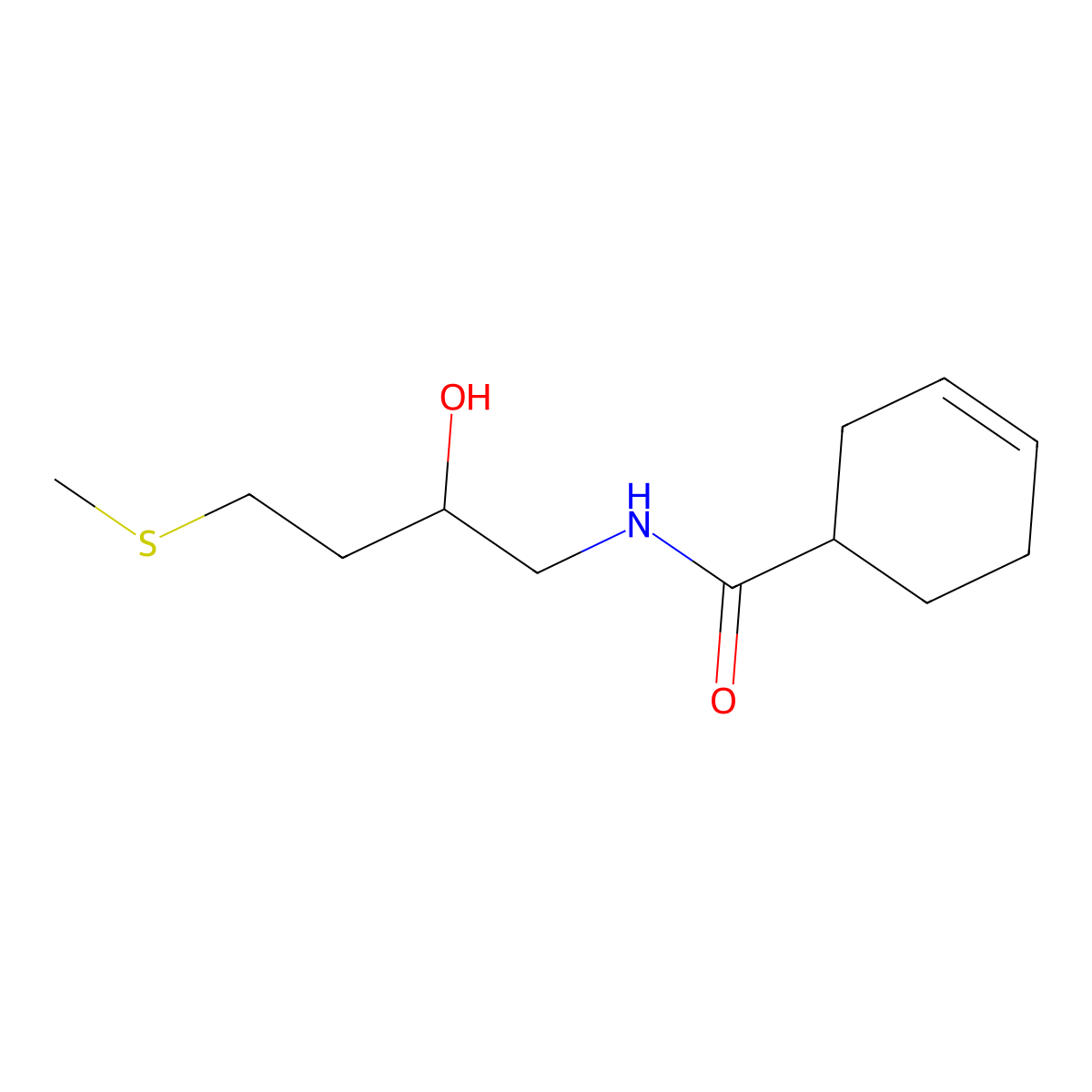 N-[2-hydroxy-4-(methylsulfanyl)butyl]cyclohex-3-ene-1-carboxamide molecular structure, CAS 2320854-72-4