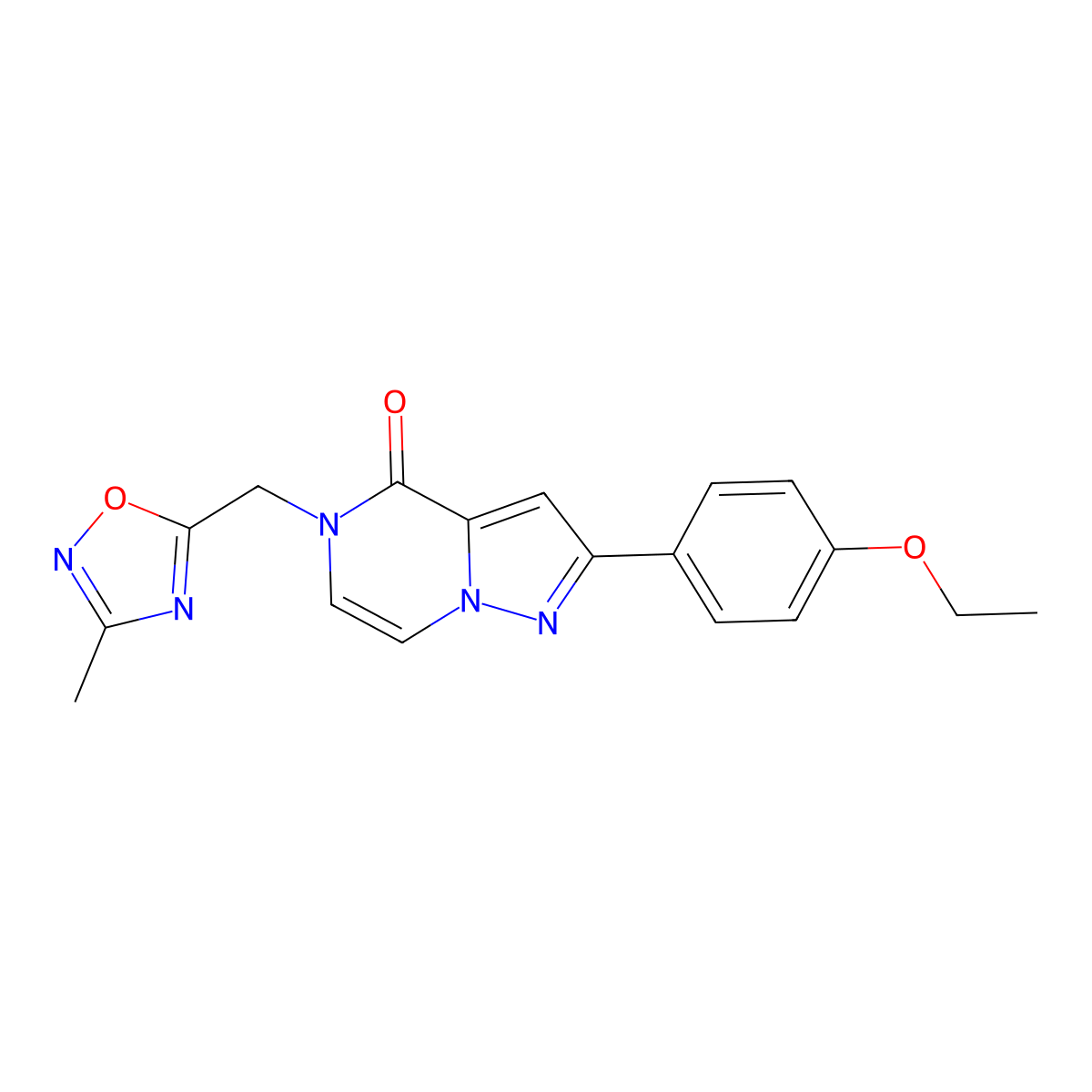 2-(4-ethoxyphenyl)-5-[(3-methyl-1,2,4-oxadiazol-5-yl)methyl]-4H,5H-pyrazolo[1,5-a]pyrazin-4-one molecular structure, CAS 2320854-73-5