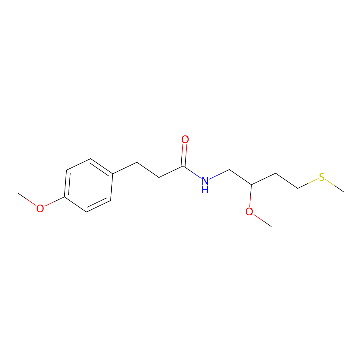 N-[2-methoxy-4-(methylsulfanyl)butyl]-3-(4-methoxyphenyl)propanamide molecular structure, CAS 2320854-81-5