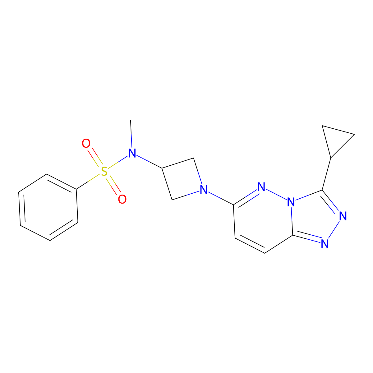 N-(1-{3-cyclopropyl-[1,2,4]triazolo[4,3-b]pyridazin-6-yl}azetidin-3-yl)-N-methylbenzenesulfonamide molecular structure, CAS 2320854-89-3