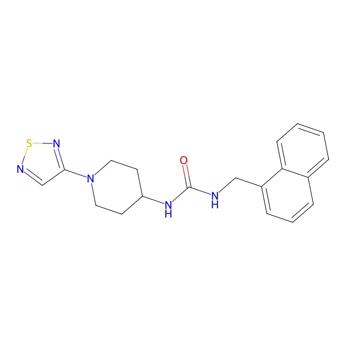 1-[(Naphthalen-1-yl)methyl]-3-[1-(1,2,5-thiadiazol-3-yl)piperidin-4-yl]urea molecular structure, CAS 2320855-09-0