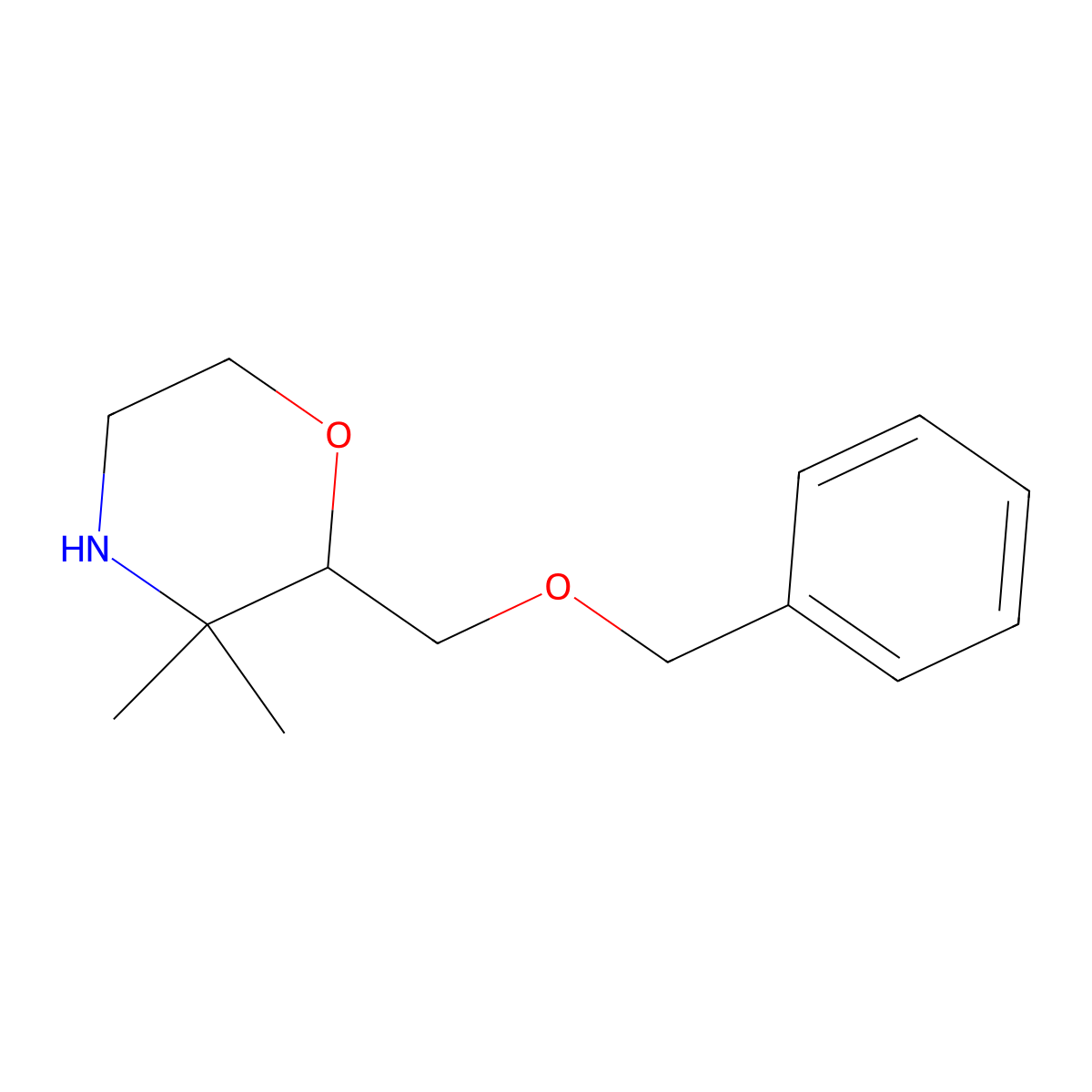 2-[(Benzyloxy)methyl]-3,3-dimethylmorpholine molecular structure, CAS 2320855-48-7