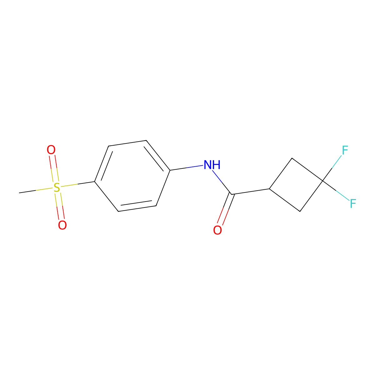 3,3-difluoro-N-(4-methanesulfonylphenyl)cyclobutane-1-carboxamide molecular structure, CAS 2320855-60-3