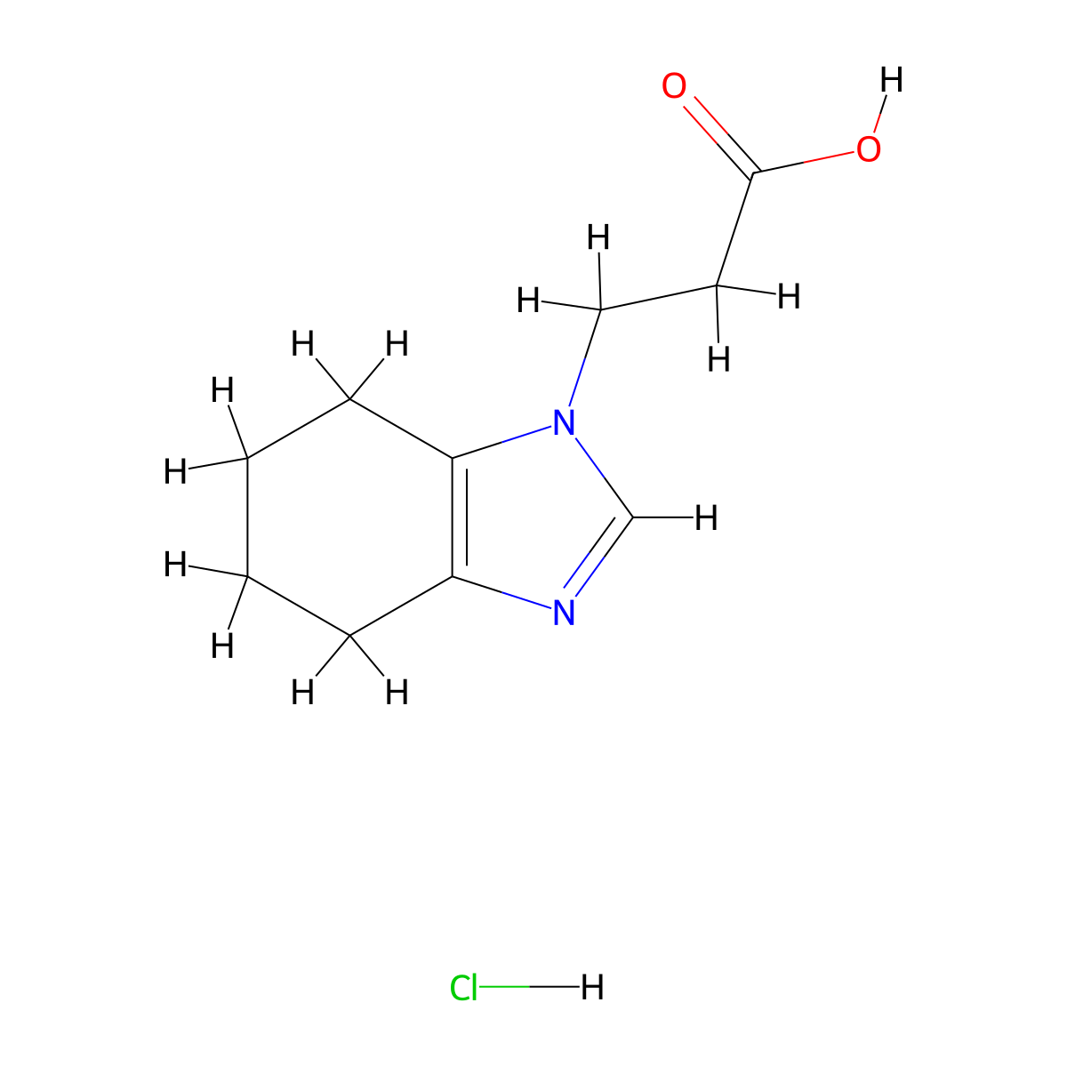 3-(4,5,6,7-tetrahydro-1H-1,3-benzodiazol-1-yl)propanoic acid hydrochloride molecular structure, CAS 2320855-64-7