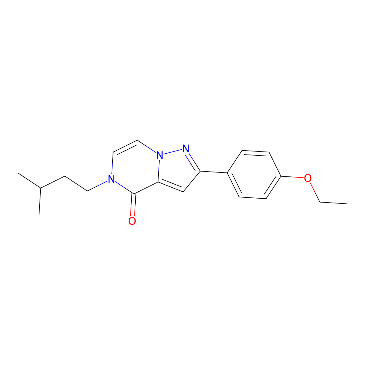 2-(4-ethoxyphenyl)-5-(3-methylbutyl)-4H,5H-pyrazolo[1,5-a]pyrazin-4-one molecular structure, CAS 2320855-90-9