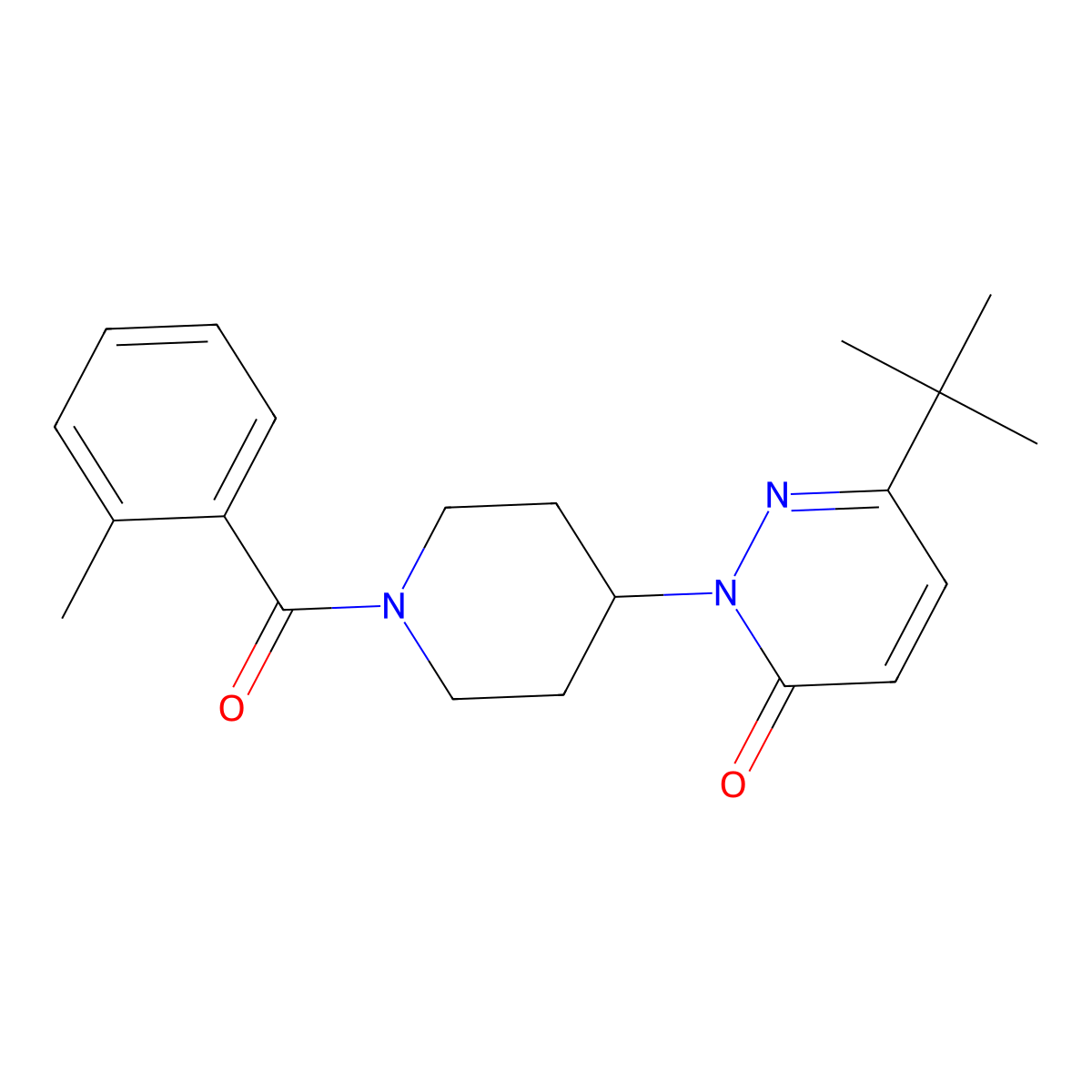 6-Tert-butyl-2-[1-(2-methylbenzoyl)piperidin-4-yl]-2,3-dihydropyridazin-3-one molecular structure, CAS 2320856-20-8