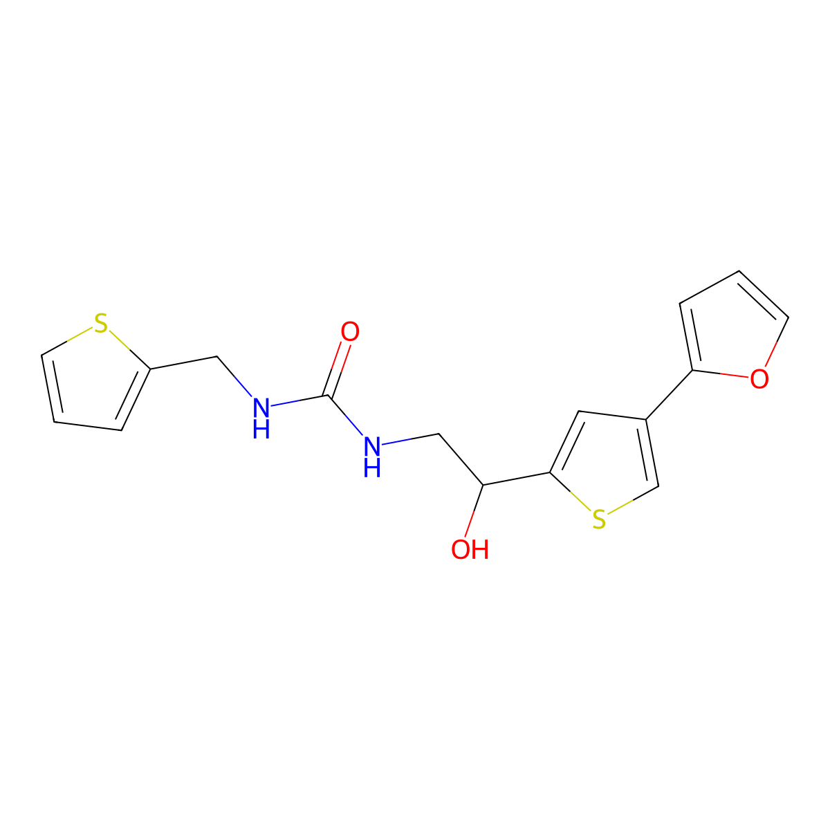 1-[2-[4-(Furan-2-yl)thiophen-2-yl]-2-hydroxyethyl]-3-(thiophen-2-ylmethyl)urea molecular structure, CAS 2320856-49-1