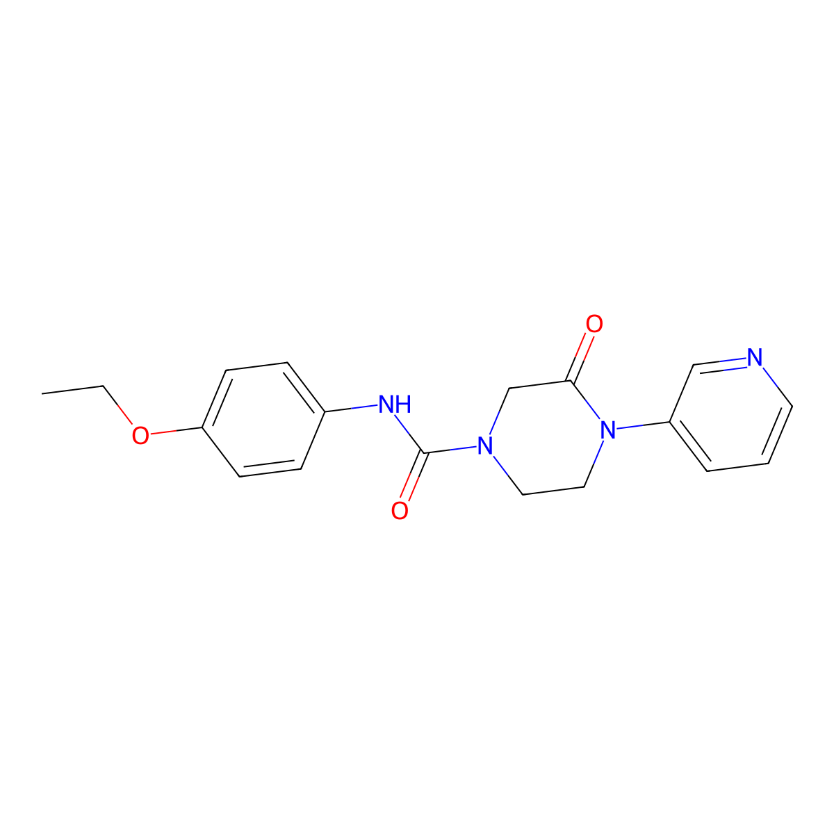 N-(4-ethoxyphenyl)-3-oxo-4-(pyridin-3-yl)piperazine-1-carboxamide molecular structure, CAS 2320856-53-7