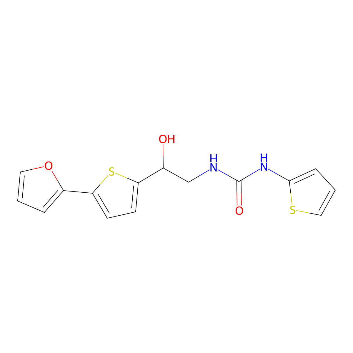 3-{2-[5-(Furan-2-yl)thiophen-2-yl]-2-hydroxyethyl}-1-(thiophen-2-yl)urea molecular structure, CAS 2320856-88-8