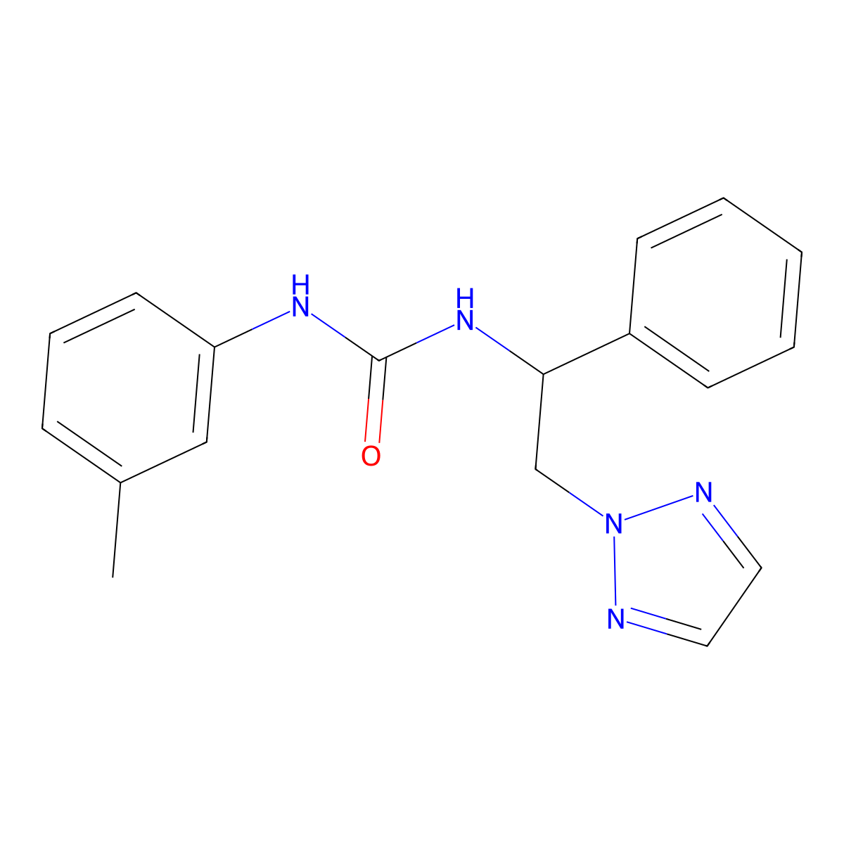 1-(1-phenyl-2-(2H-1,2,3-triazol-2-yl)ethyl)-3-(m-tolyl)urea molecular structure, CAS 2320856-99-1