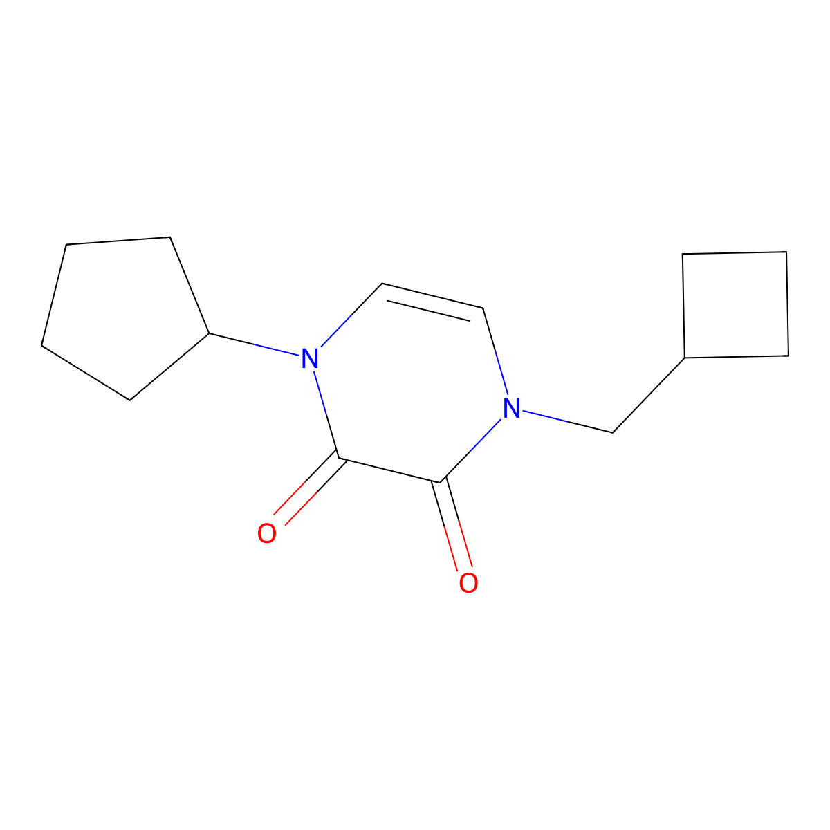 1-(Cyclobutylmethyl)-4-cyclopentyl-1,2,3,4-tetrahydropyrazine-2,3-dione molecular structure, CAS 2320857-32-5