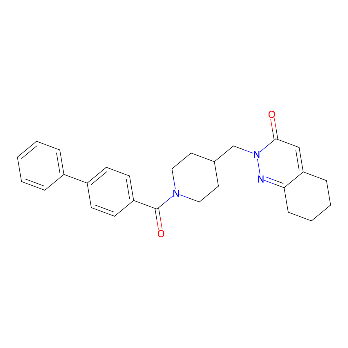 2-[[1-(4-Phenylbenzoyl)piperidin-4-yl]methyl]-5,6,7,8-tetrahydrocinnolin-3-one molecular structure, CAS 2320857-37-0