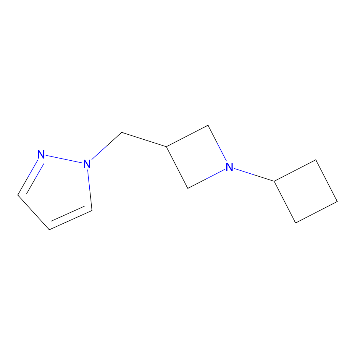 1-[(1-cyclobutylazetidin-3-yl)methyl]-1H-pyrazole molecular structure, CAS 2320857-49-4