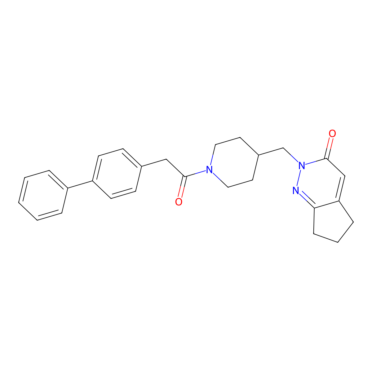 2-{[1-(2-{[1,1'-biphenyl]-4-yl}acetyl)piperidin-4-yl]methyl}-2H,3H,5H,6H,7H-cyclopenta[c]pyridazin-3-one molecular structure, CAS 2320858-01-1
