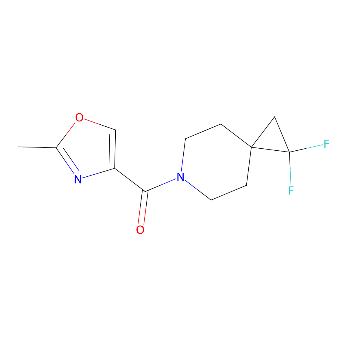 1,1-Difluoro-6-(2-methyl-1,3-oxazole-4-carbonyl)-6-azaspiro[2.5]octane molecular structure, CAS 2320858-26-0