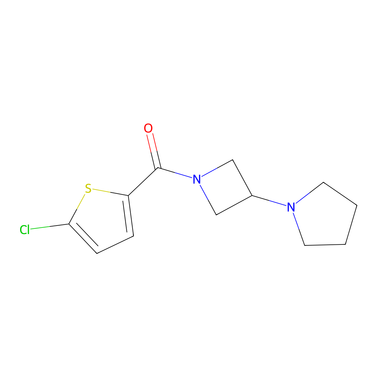 1-[1-(5-Chlorothiophene-2-carbonyl)azetidin-3-yl]pyrrolidine molecular structure, CAS 2320858-65-7