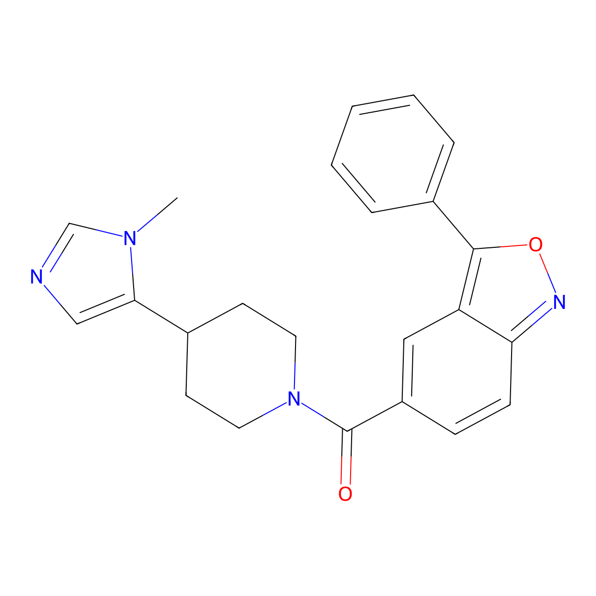 5-[4-(1-methyl-1H-imidazol-5-yl)piperidine-1-carbonyl]-3-phenyl-2,1-benzoxazole molecular structure, CAS 2320859-38-7