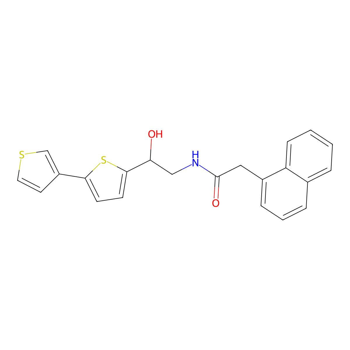 N-(2-{[2,3'-bithiophene]-5-yl}-2-hydroxyethyl)-2-(naphthalen-1-yl)acetamide molecular structure, CAS 2320859-62-7