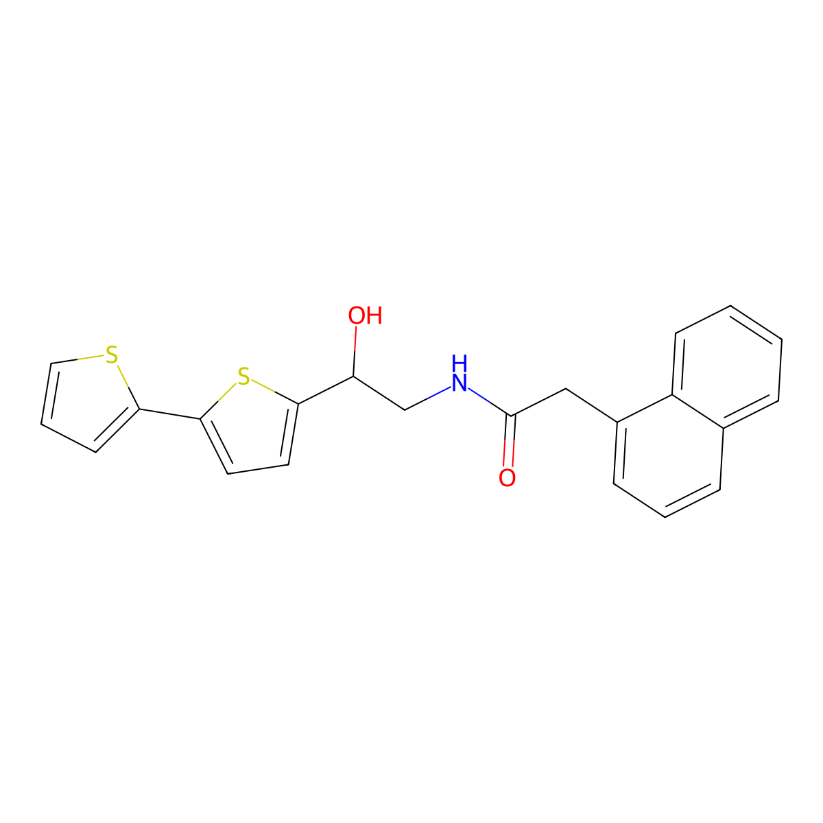 N-(2-{[2,2'-bithiophene]-5-yl}-2-hydroxyethyl)-2-(naphthalen-1-yl)acetamide molecular structure, CAS 2320859-69-4