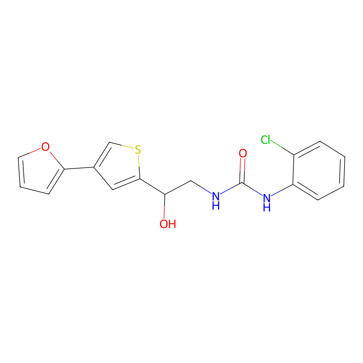 1-(2-Chlorophenyl)-3-{2-[4-(furan-2-yl)thiophen-2-yl]-2-hydroxyethyl}urea molecular structure, CAS 2320860-03-3