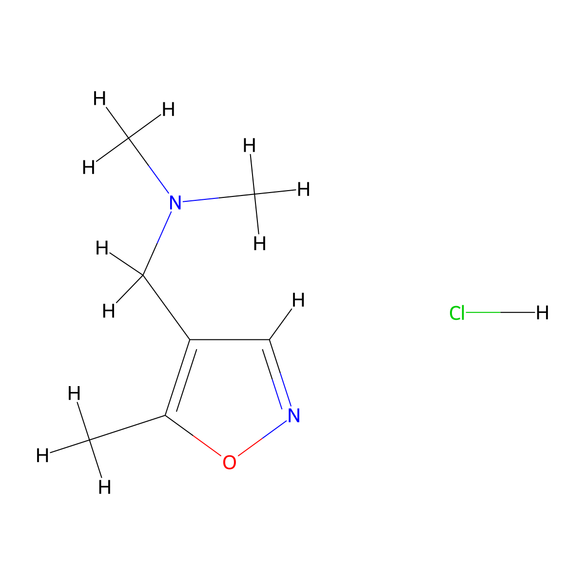 Dimethyl[(5-methyl-1,2-oxazol-4-yl)methyl]amine hydrochloride molecular structure, CAS 2320860-37-3