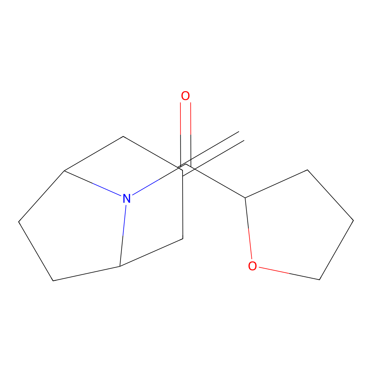 3-Methylidene-8-(oxolane-2-carbonyl)-8-azabicyclo[3.2.1]octane molecular structure, CAS 2320860-70-4