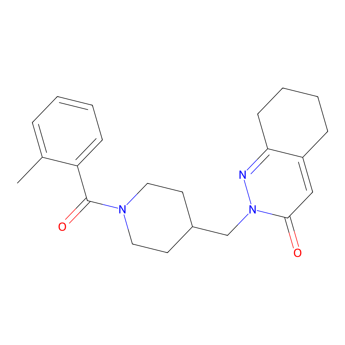 2-{[1-(2-Methylbenzoyl)piperidin-4-yl]methyl}-2,3,5,6,7,8-hexahydrocinnolin-3-one molecular structure, CAS 2320860-76-0
