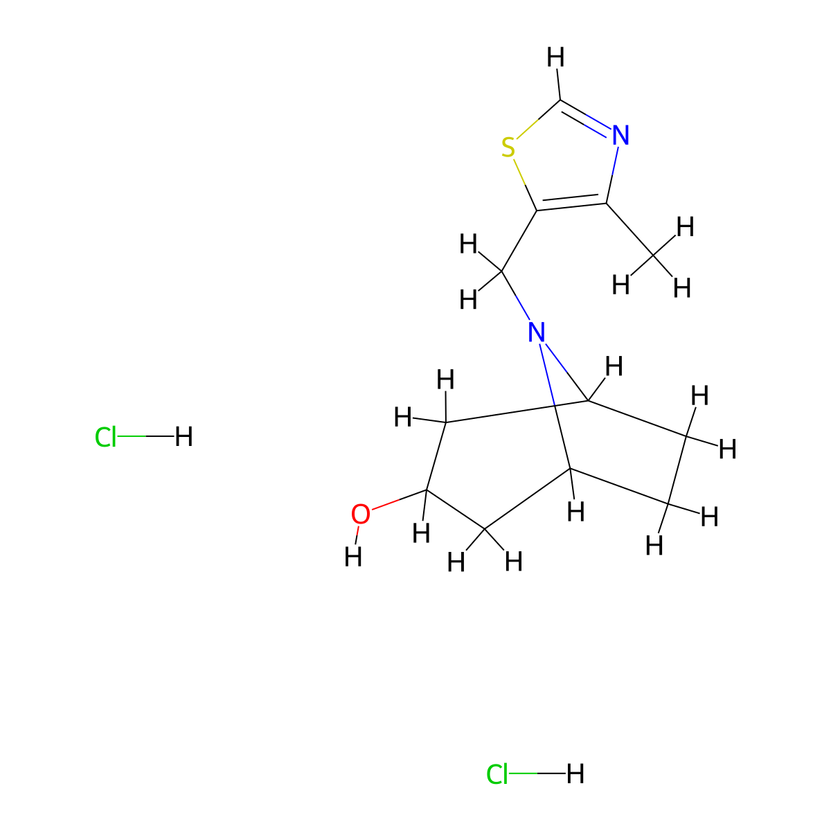 (1R,5S)-8-((4-methylthiazol-5-yl)methyl)-8-azabicyclo[3.2.1]octan-3-ol dihydrochloride molecular structure, CAS 2320860-88-4