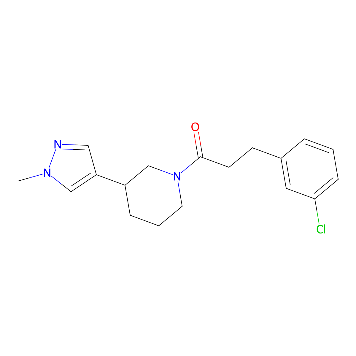 3-(3-chlorophenyl)-1-[3-(1-methyl-1H-pyrazol-4-yl)piperidin-1-yl]propan-1-one molecular structure, CAS 2320861-36-5