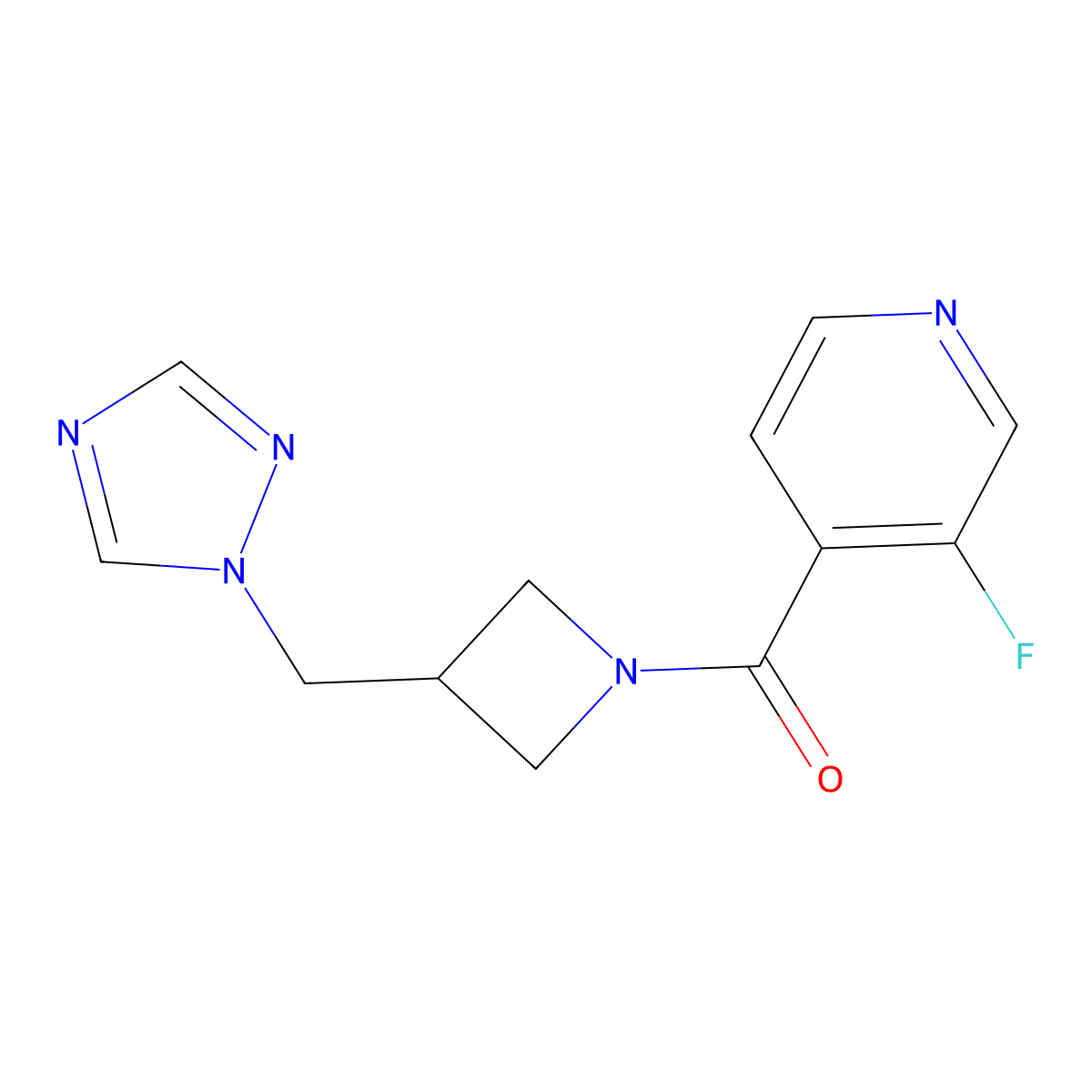 3-fluoro-4-{3-[(1H-1,2,4-triazol-1-yl)methyl]azetidine-1-carbonyl}pyridine molecular structure, CAS 2320861-60-5