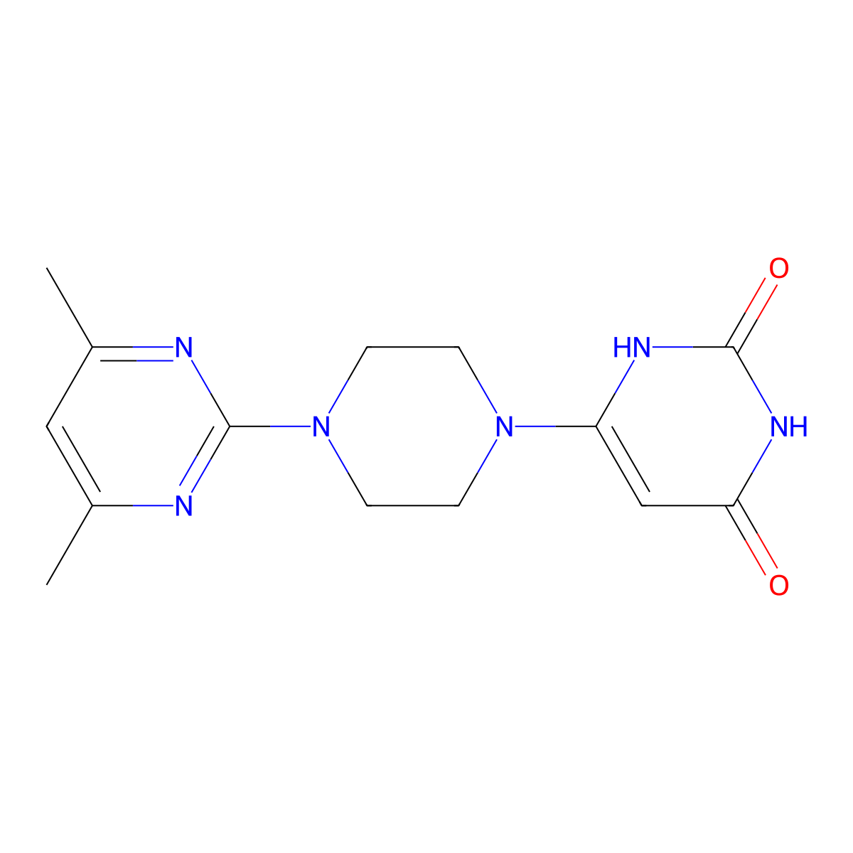 6-(4-(4,6-dimethylpyrimidin-2-yl)piperazin-1-yl)pyrimidine-2,4(1H,3H)-dione molecular structure, CAS 2320861-72-9
