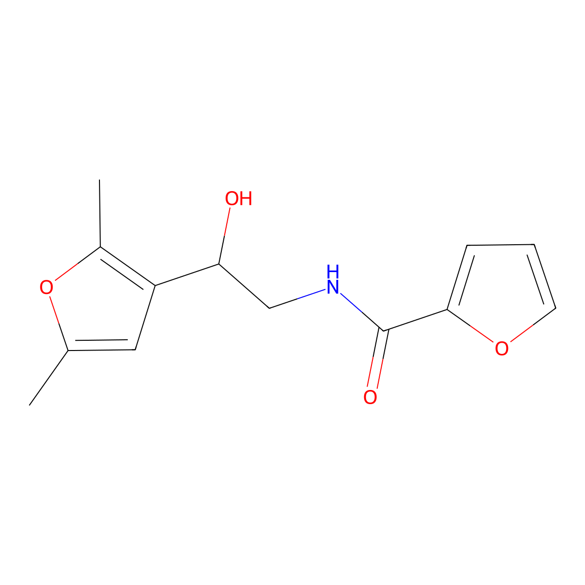 N-[2-(2,5-dimethylfuran-3-yl)-2-hydroxyethyl]furan-2-carboxamide molecular structure, CAS 2320861-83-2