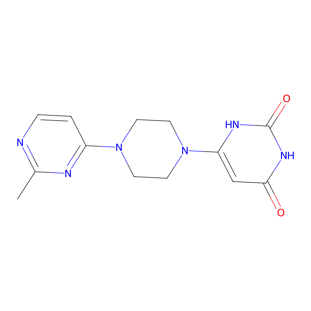 6-(4-(2-methylpyrimidin-4-yl)piperazin-1-yl)pyrimidine-2,4(1H,3H)-dione molecular structure, CAS 2320861-94-5
