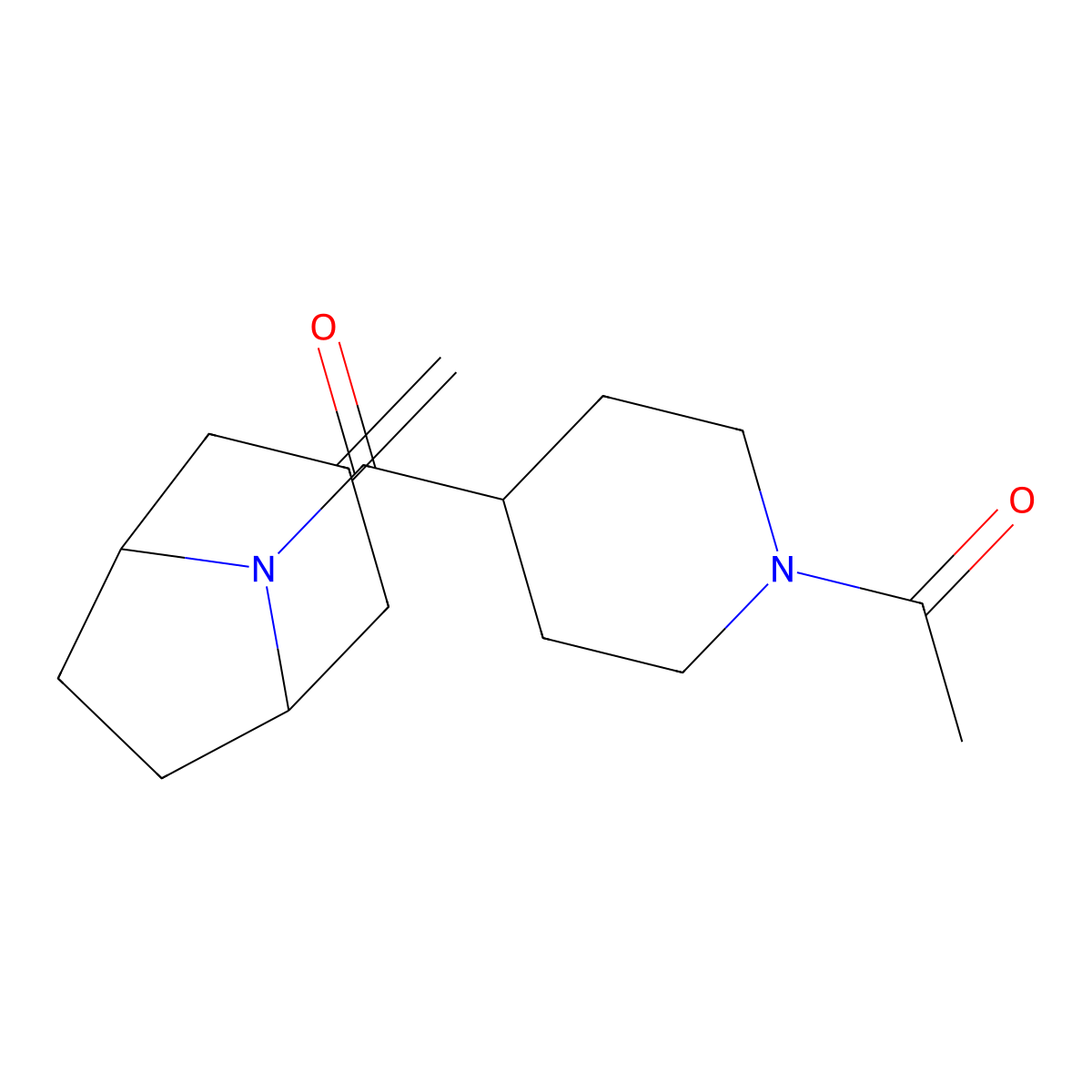 1-(4-{3-Methylidene-8-azabicyclo[3.2.1]octane-8-carbonyl}piperidin-1-yl)ethan-1-one molecular structure, CAS 2320862-06-2