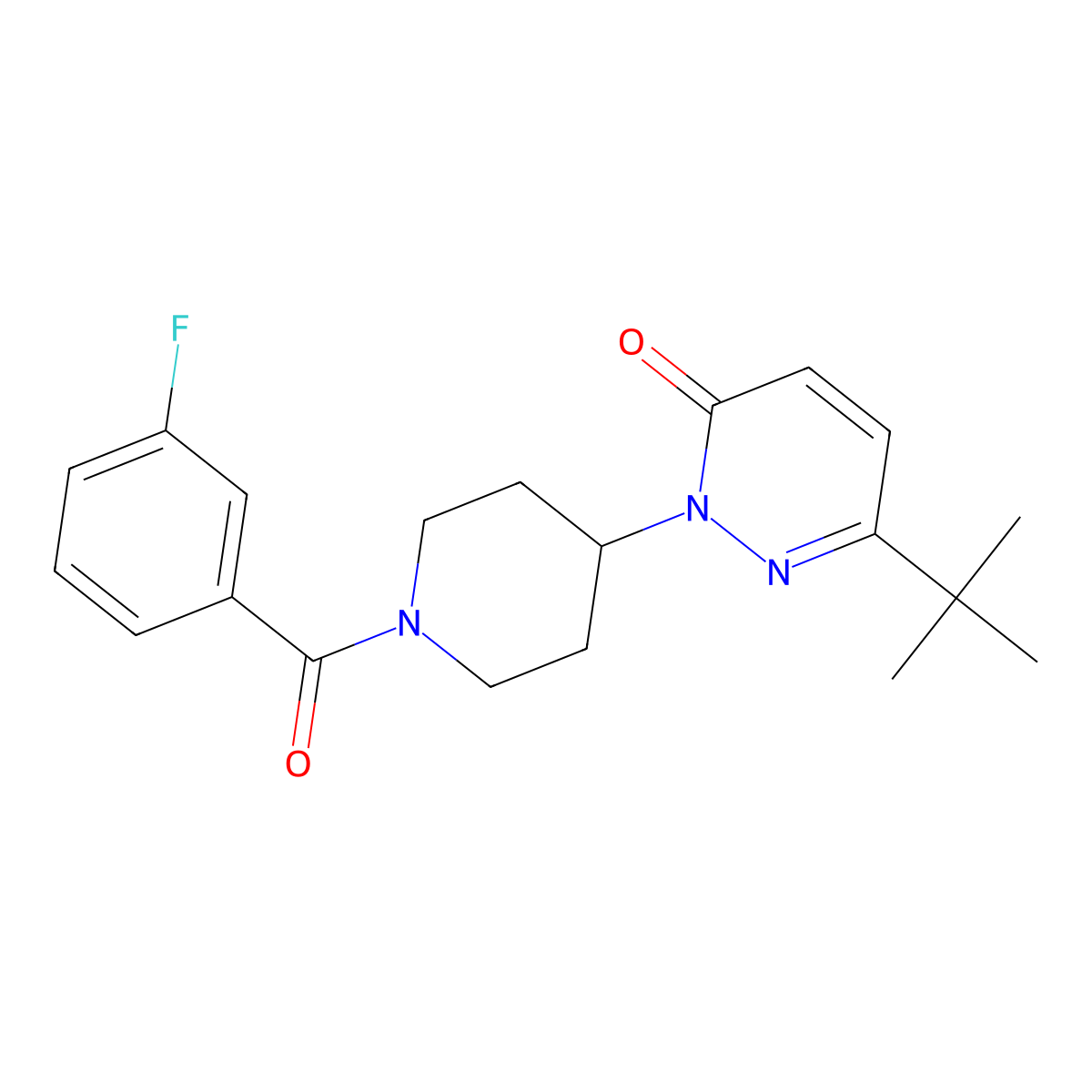 6-Tert-butyl-2-[1-(3-fluorobenzoyl)piperidin-4-yl]-2,3-dihydropyridazin-3-one molecular structure, CAS 2320884-42-0