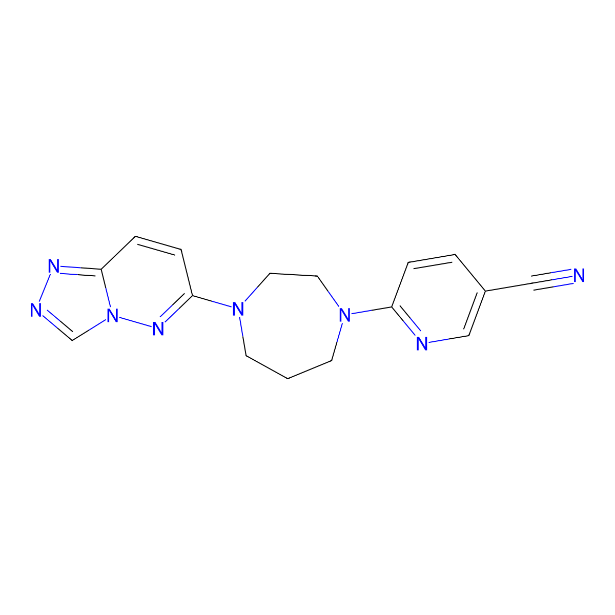 6-(4-{[1,2,4]Triazolo[4,3-b]pyridazin-6-yl}-1,4-diazepan-1-yl)pyridine-3-carbonitrile molecular structure, CAS 2320884-51-1