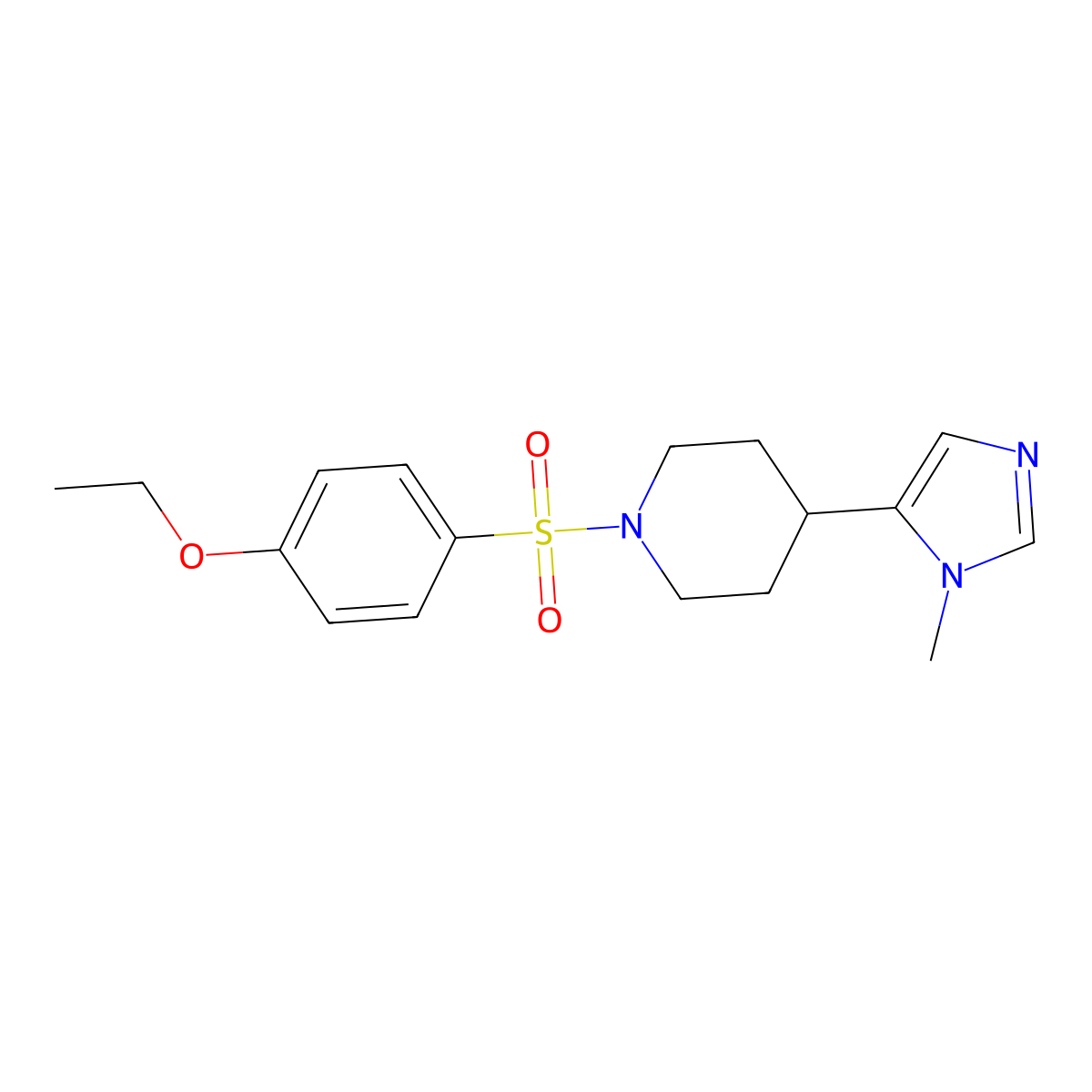 1-(4-ethoxybenzenesulfonyl)-4-(1-methyl-1H-imidazol-5-yl)piperidine molecular structure, CAS 2320884-64-6