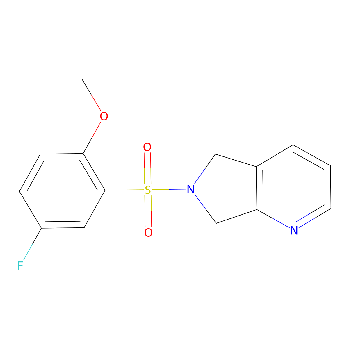 6-((5-fluoro-2-methoxyphenyl)sulfonyl)-6,7-dihydro-5H-pyrrolo[3,4-b]pyridine molecular structure, CAS 2320884-79-3