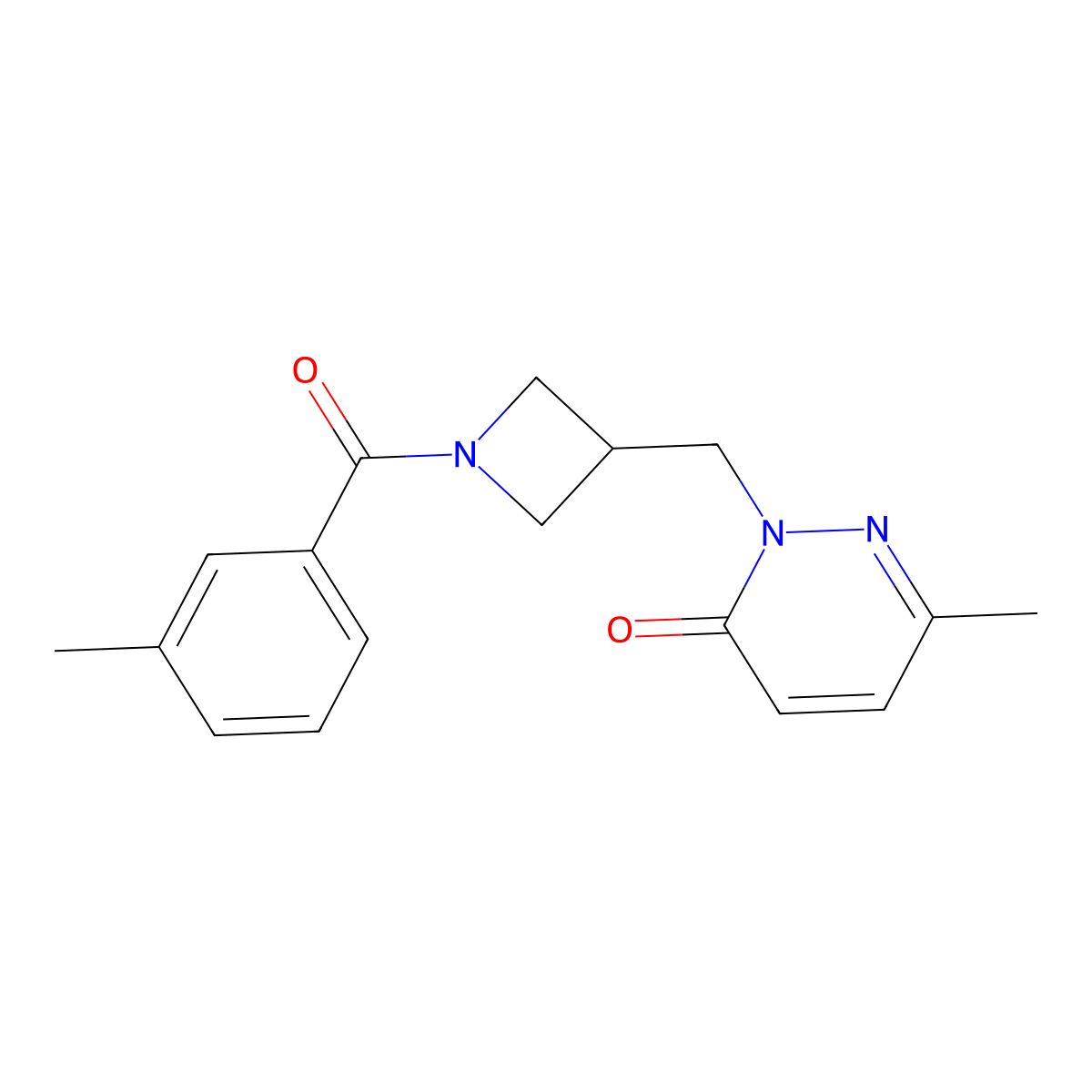 6-Methyl-2-{[1-(3-methylbenzoyl)azetidin-3-yl]methyl}-2,3-dihydropyridazin-3-one molecular structure, CAS 2320884-90-8
