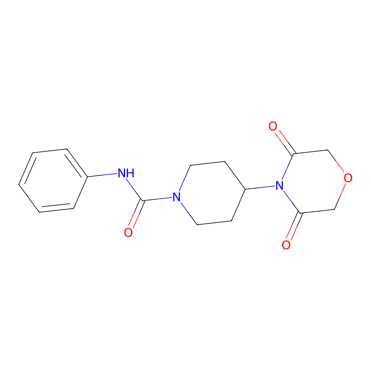 4-(3,5-Dioxomorpholin-4-yl)-N-phenylpiperidine-1-carboxamide molecular structure, CAS 2320885-11-6