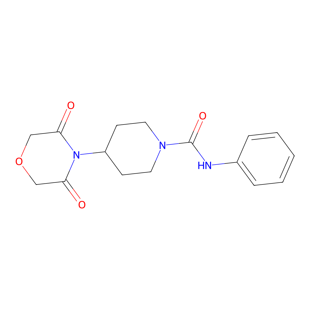 4-(3,5-Dioxomorpholin-4-yl)-N-phenylpiperidine-1-carboxamide molecular structure, CAS 2320885-11-6