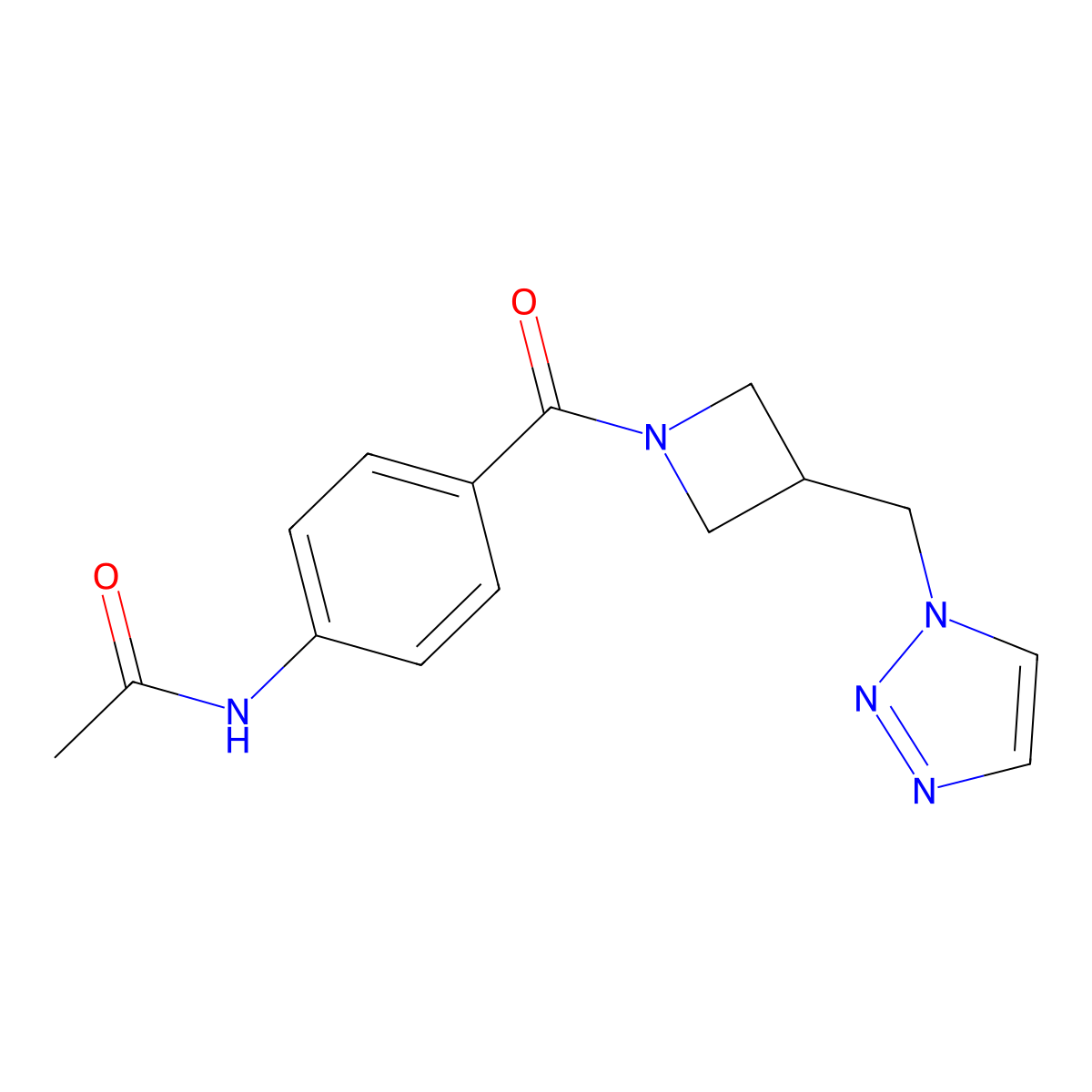 N-(4-{3-[(1H-1,2,3-triazol-1-yl)methyl]azetidine-1-carbonyl}phenyl)acetamide molecular structure, CAS 2320885-19-4