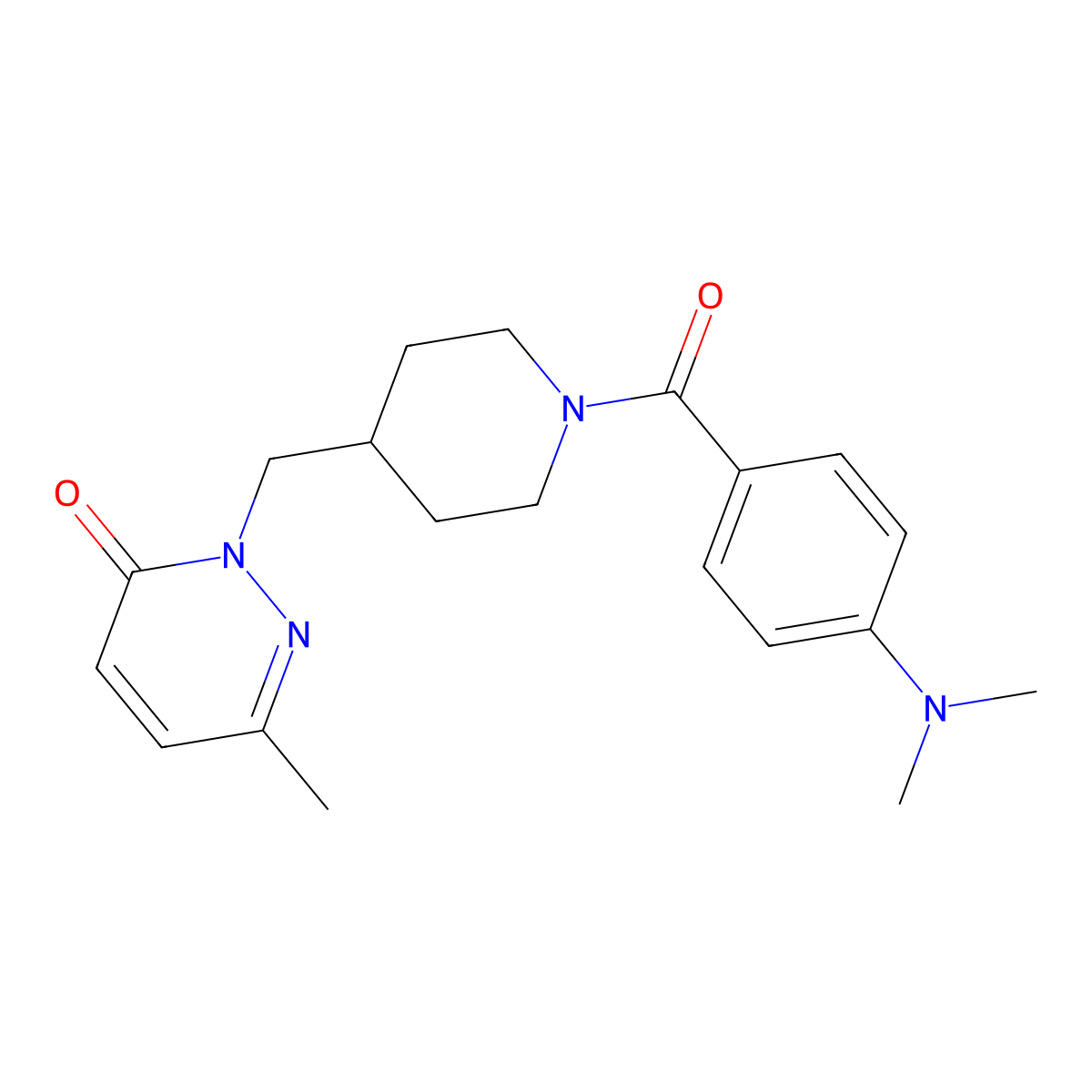 2-({1-[4-(Dimethylamino)benzoyl]piperidin-4-yl}methyl)-6-methyl-2,3-dihydropyridazin-3-one molecular structure, CAS 2320885-32-1