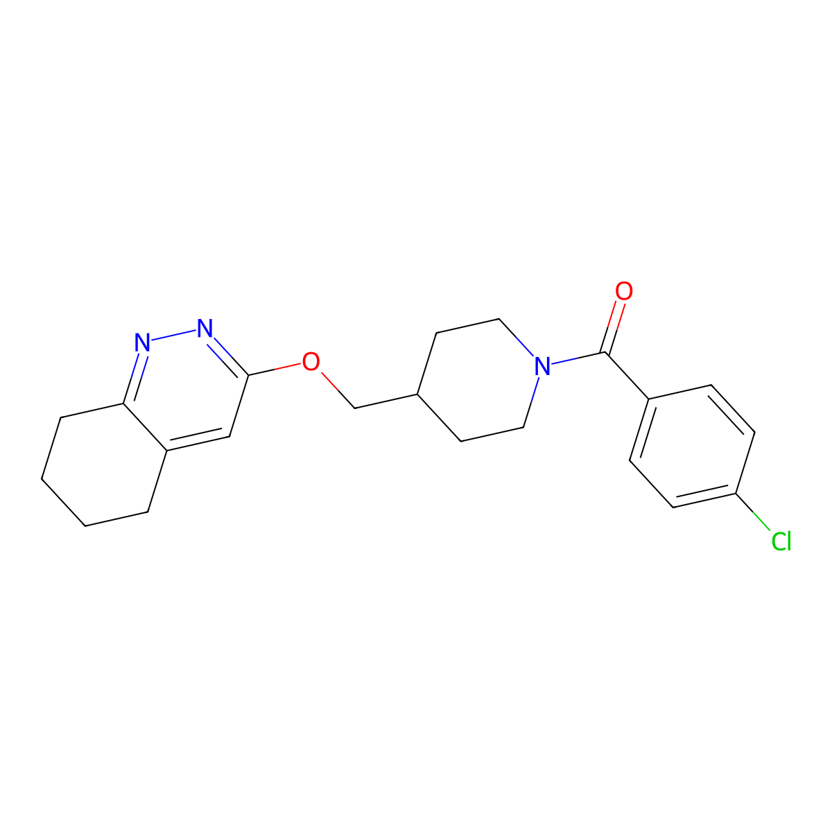 3-{[1-(4-Chlorobenzoyl)piperidin-4-yl]methoxy}-5,6,7,8-tetrahydrocinnoline molecular structure, CAS 2320885-41-2