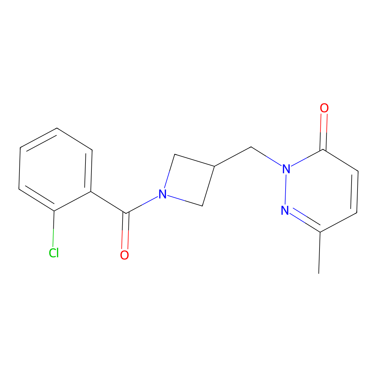 2-{[1-(2-Chlorobenzoyl)azetidin-3-yl]methyl}-6-methyl-2,3-dihydropyridazin-3-one molecular structure, CAS 2320885-52-5