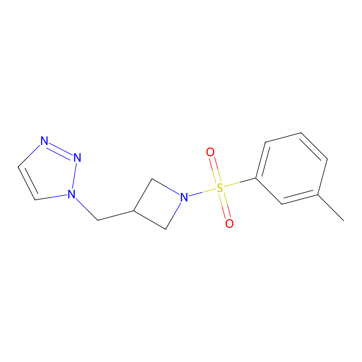 1-{[1-(3-methylbenzenesulfonyl)azetidin-3-yl]methyl}-1H-1,2,3-triazole molecular structure, CAS 2320885-53-6