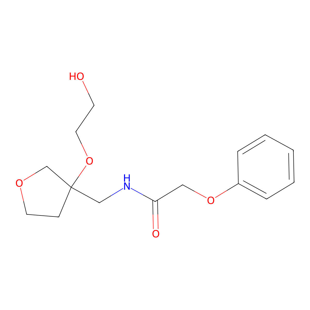 N-{[3-(2-hydroxyethoxy)oxolan-3-yl]methyl}-2-phenoxyacetamide molecular structure, CAS 2320885-59-2
