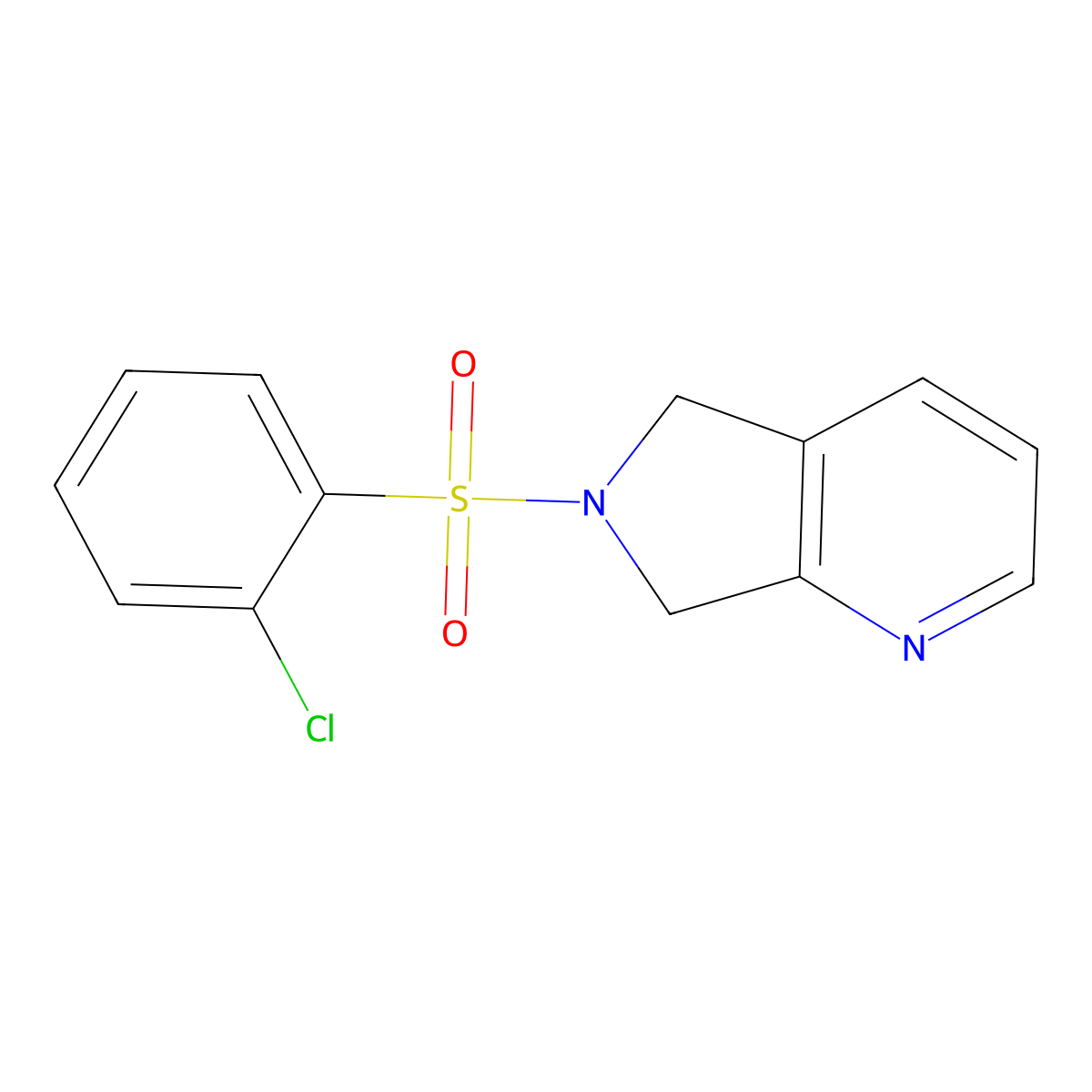 6-((2-chlorophenyl)sulfonyl)-6,7-dihydro-5H-pyrrolo[3,4-b]pyridine molecular structure, CAS 2320885-74-1